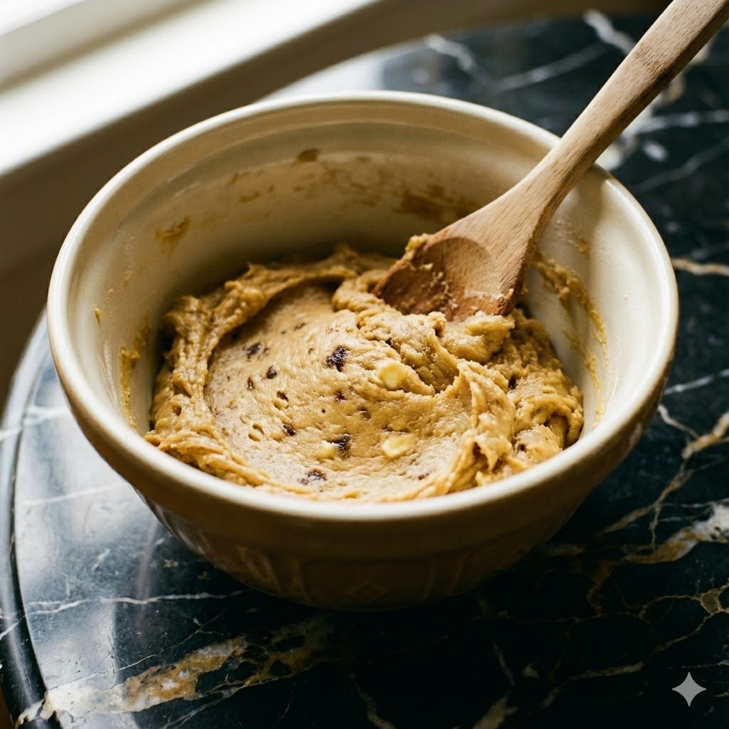 White Chocolate Dipped Chewy Maple Cookies: 4 Pro Tips for Perfect Bakes 5 Maple cookie dough in a bowl with a spatula