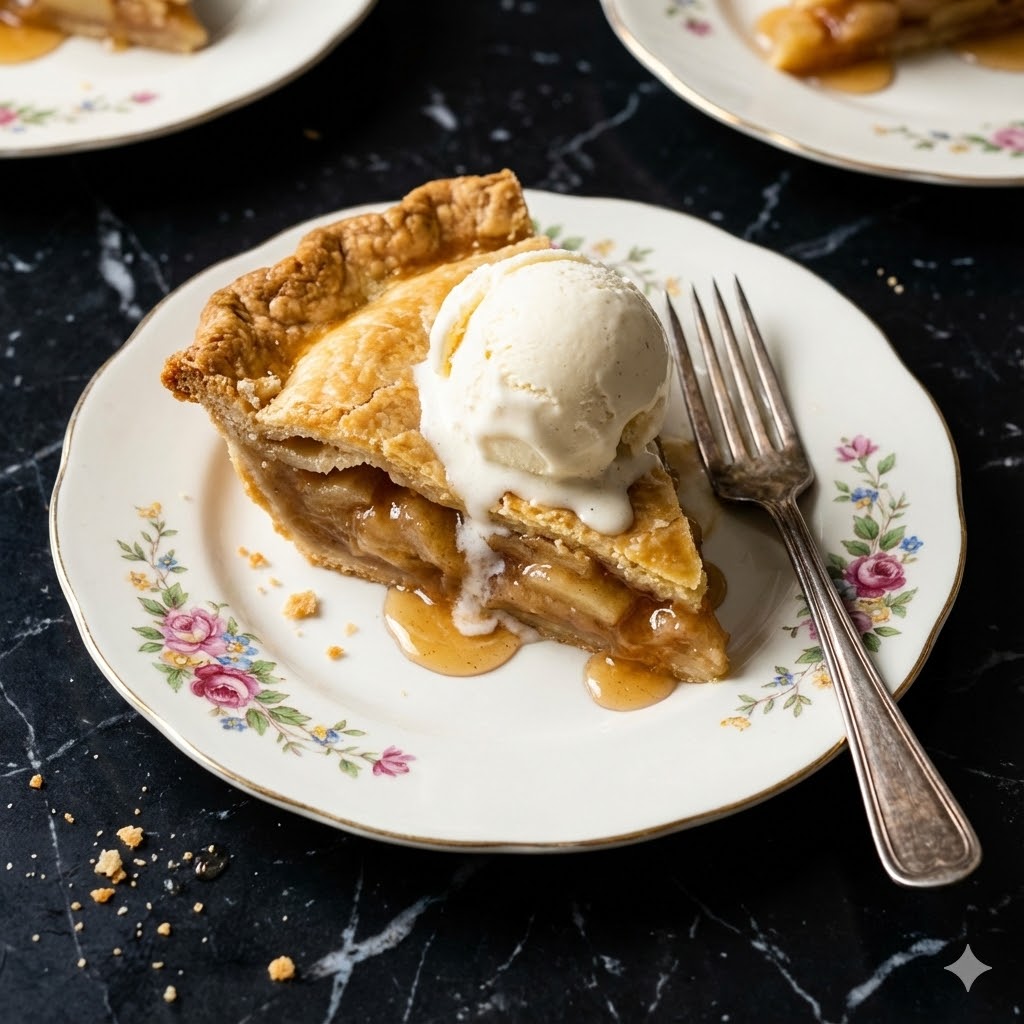 Mock Apple Pie Ritz Crackers: A Nostalgic Classic Made Simple 3 Slice of mock apple pie with vanilla ice cream