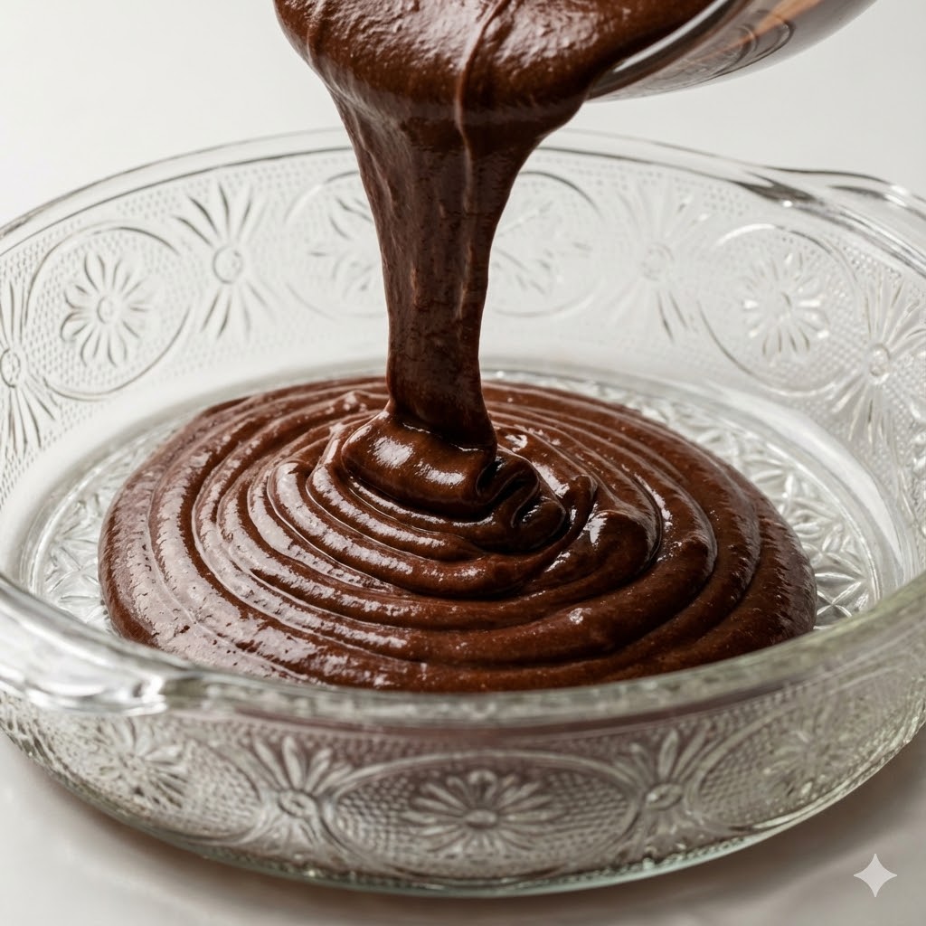 Depression Era Cake Viral: A Simple Recipe That Healed Generations 2 Pouring Depression Era Cake batter into vintage glass baking dish