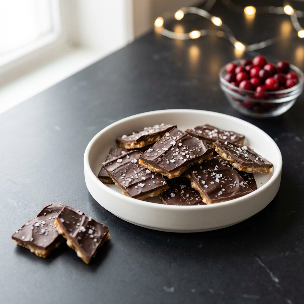 Christmas Crack Saltine Toffee: The Ultimate Holiday Candy Recipe 8 Christmas Crack Saltine Toffee on black Marabe kitchen table