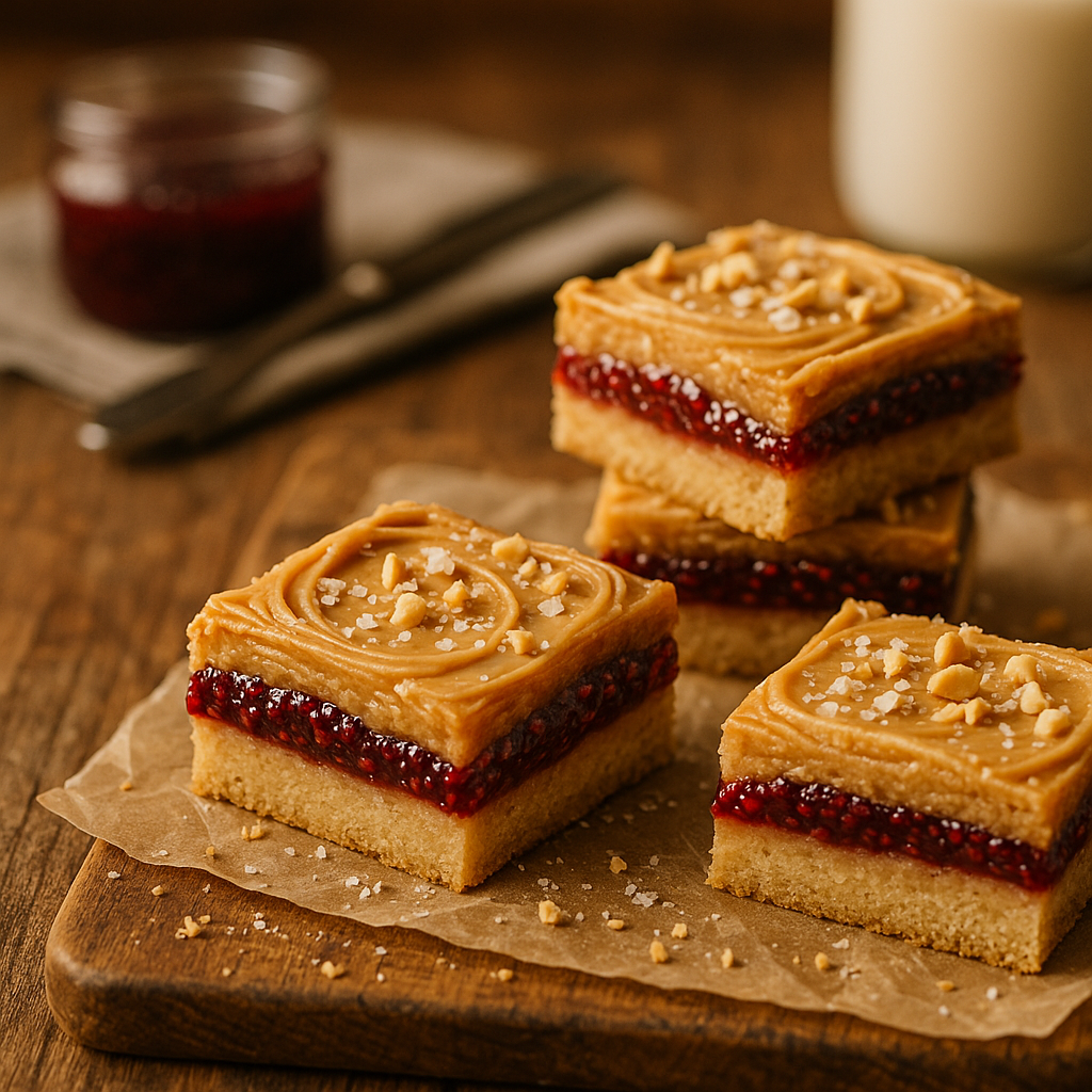 Gourmet Peanut Butter & Jelly Bars That Taste Like Childhood Bliss 3 gourmet peanut butter & jelly bars - step 2