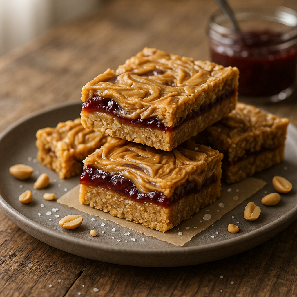 Gourmet Peanut Butter & Jelly Bars That Taste Like Childhood Bliss 4 gourmet peanut butter & jelly bars - step 3