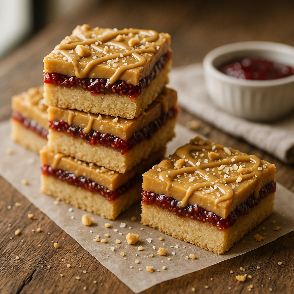 Gourmet Peanut Butter & Jelly Bars That Taste Like Childhood Bliss 5 gourmet peanut butter & jelly bars - step 4