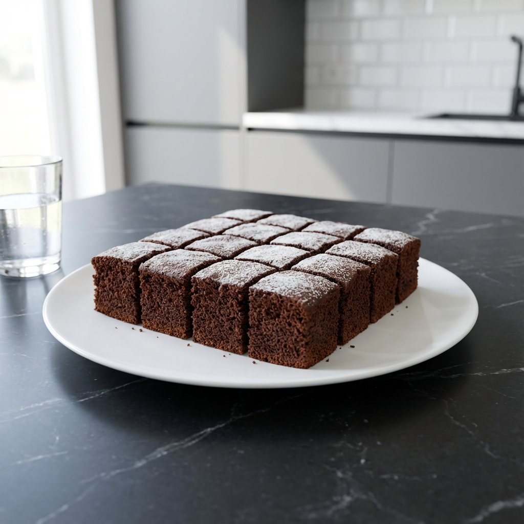 Wacky Cake: The Simple Chocolate Cake That Changed My Baking Life 8 Wacky Cake slices on white plate