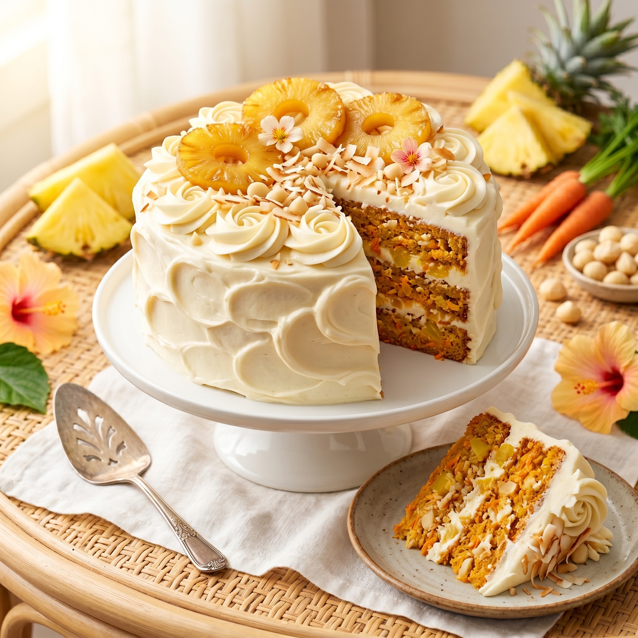 Hawaiian Carrot Pineapple Cake Recipe 1 A stunning eye level 202604180152 - Hawaiian Carrot Pineapple Cake Recipe