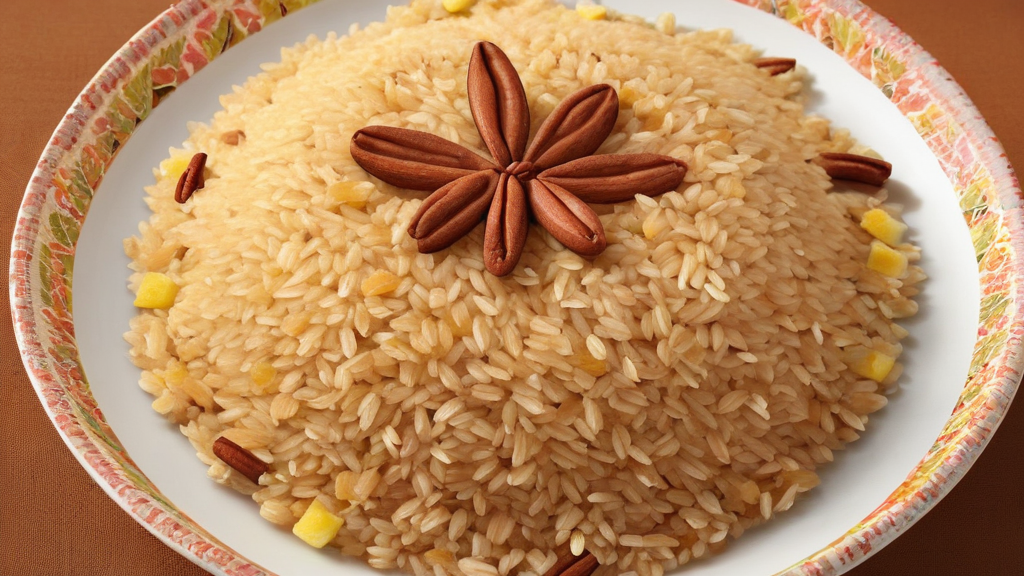 Arroz Con Dulce, a traditional Puerto Rican coconut rice pudding made with rice, coconut milk, cinnamon, and raisins