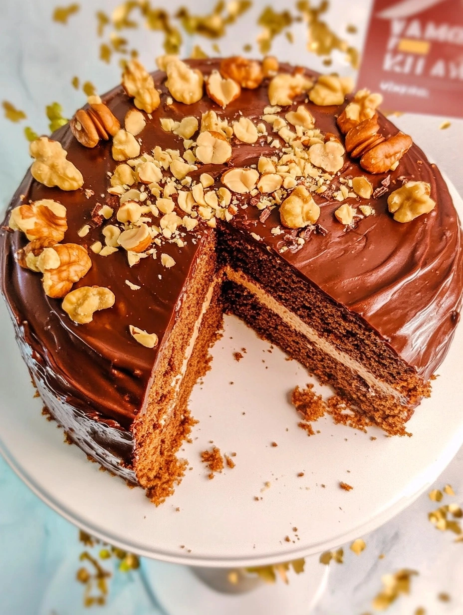 Banana-Cake-with-Walnuts-and-Chocolate-Ganache 
