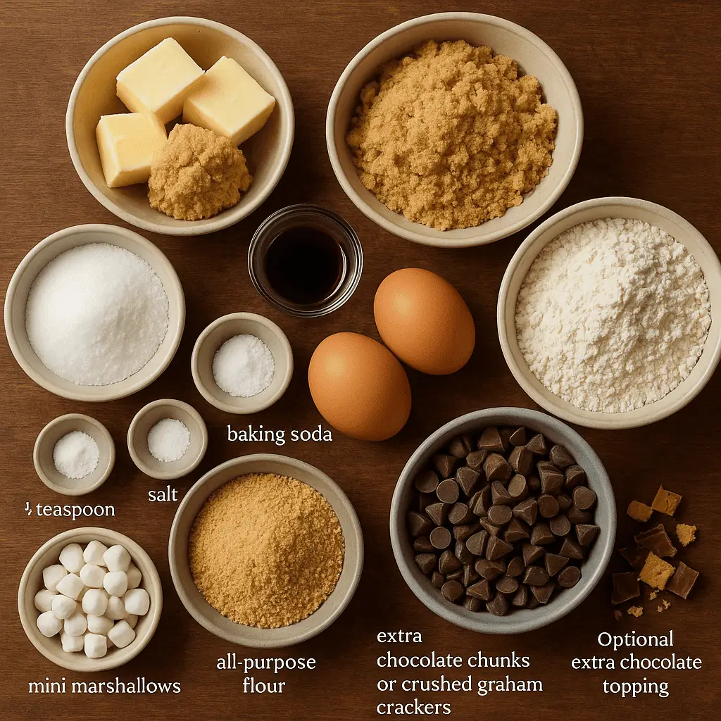 S'more Cookies Recipe ingredients